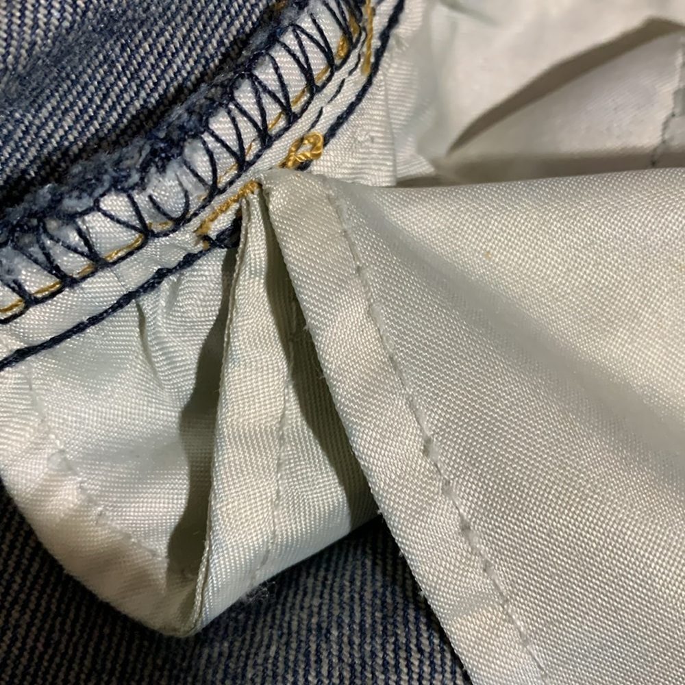 Tanming Long Midi Jean Skirt L Blue A-Line Full Front Zipper with Buttons Cotton - Picture 10 of 14